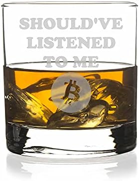 Bitcoin Round Rocks Glass'ı Dinlemeliydim-Bitcoin Hediyesi, Bitcoin Camı, Kripto Hediyesi, Kripto Camı, Satoshi