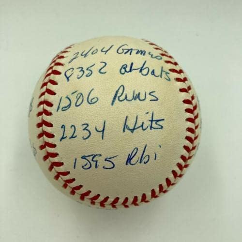 Mike Schmidt, Ağır Yazılı Kariyer İstatistikleri Beyzbolu İmzaladı Reggie Jackson ORTAK İmzalı Beyzbol Topları