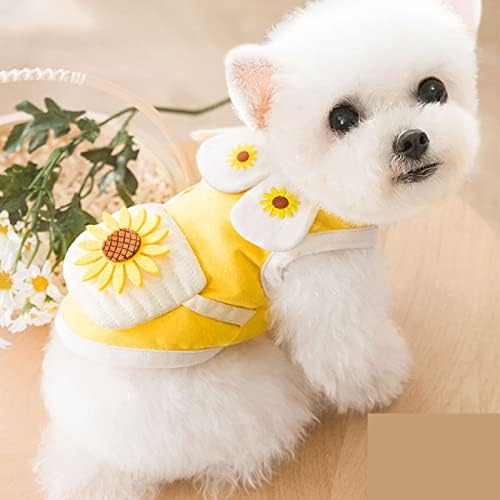Köpek Ayçiçeği Elbise Köpek Yaz Elbise Kedi Elbise Kıyafetler Yumuşak Nefes Köpek Pamuk Kıyafetler ve Köpek Giysileri