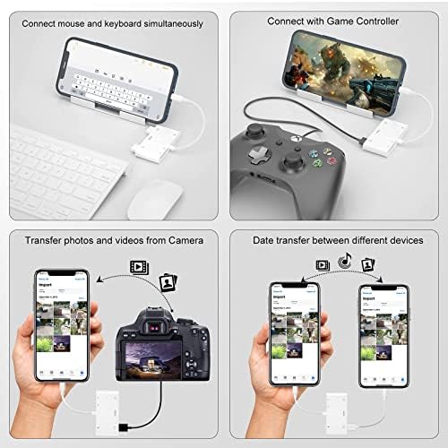PNBLAECE HDMI Adaptörü için iPhone için TV, Yıldırım Dijital AV Adaptörü, 6 in 1 USB Kamera OTG Adaptörü, TF ve SD