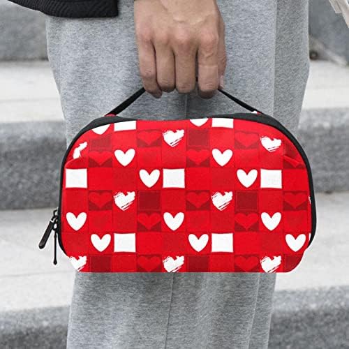Su geçirmez Makyaj Çantası sevgililer Günü Kalp Kırmızı Makyaj çantası düzenleyici Seyahat Zip makyaj çantası Küçük