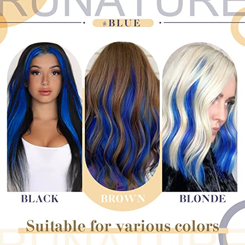 RUNATURE Demetleri Ben Ucu saç ekleme Renkli Mavi 16 İnç 20g 25 İpliklerini ve Bordo Ben Ucu saç ekleme 16 İnç