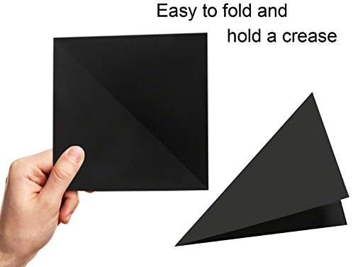 Siyah Origami Kağıt 400 Yaprak 6x6 inç, çift Taraflı 6 inç 15x15 cm Kare Katlanır Kağıt Sanat ve El Sanatları Projeleri