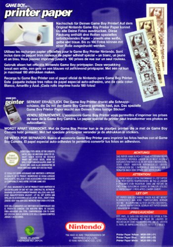 Game Boy için Yazıcı Kağıdı