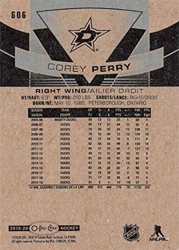 2019-20 O-Pee-Chee Güncellemesi 606 Corey Perry Dallas Yıldızları NHL Hokey Ticaret Kartı