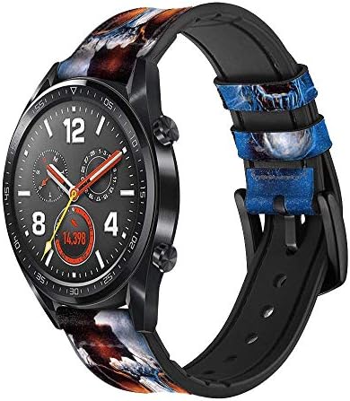 CA0169 Vampir Kafatası Deri ve Silikon kordon akıllı saat Kayışı Kol Saati Smartwatch akıllı saat Boyutu (20mm)