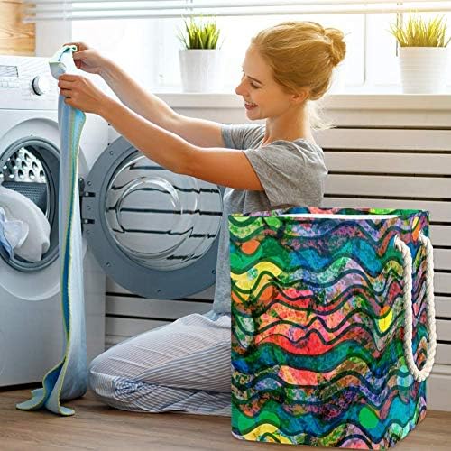 Inhomer Dalgalar Doku Desen 300D Oxford PVC Su Geçirmez Giysiler Sepet Büyük çamaşır sepeti Battaniye Giyim Oyuncaklar