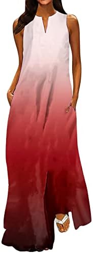 FQZWONG Yaz Elbiseler Kadınlar için 2023 Rahat Moda Parti Kulübü Uzun Güneş Elbiseler Vintage Maxi Seksi Plaj Tatil