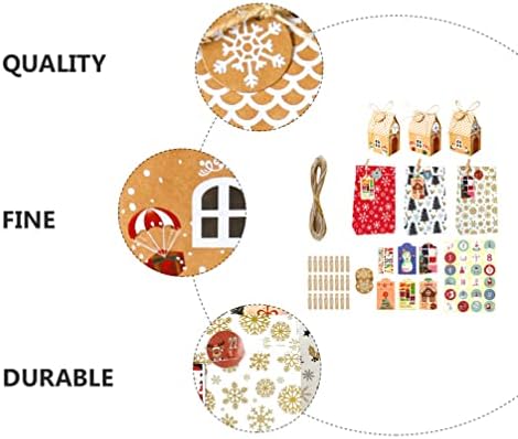 Kağıt Hediye Çantası Noel Advent Takvimi Hediye Çantaları: Jüt Kelepçeli ve Etiketli 24 Günlük Geri Sayım Numaralı