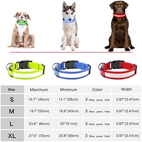 Weesıber LED Köpek Tasması-Şarj Edilebilir Işıklı Köpek Tasmaları-Ayarlanabilir LED Köpek Tasması-Parlayan Evcil Hayvan