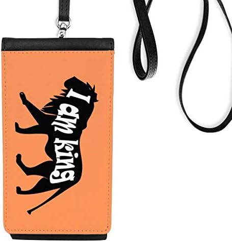 Siyah Hayvan Aslan Anahat Doğal Telefon cüzdan çanta Asılı Cep Kılıfı Siyah cep