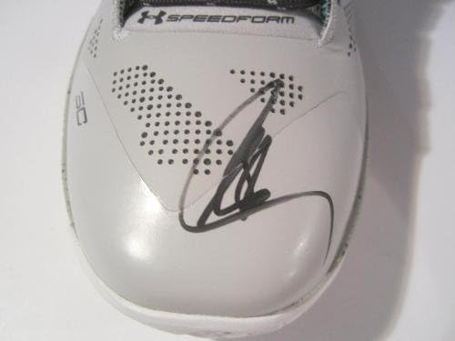 Stephen Curry Warriors İmzalı İmzalı Çift Fırtına basketbol ayakkabıları JSA COA İmzalı NBA Sneakers