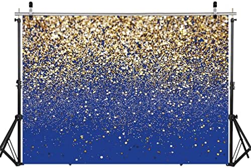 LİKİTLER 12X10FT Kraliyet Mavi Glitter Zemin Doğum Günü Zemin Altın Noktalar Bokeh Zemin Düğün Balo Mezuniyet Fotoğraf