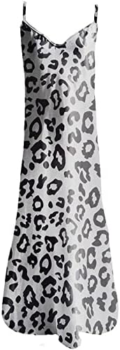 lczıwo Bayan Günlük elbiseler 2023 Yaz Moda Spagetti Kayışı Çiçek Baskı V Boyun Kolsuz Gevşek Dökümlü Maxi Elbise