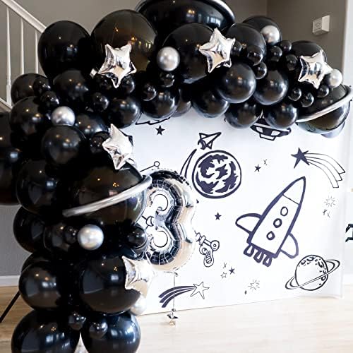 Pompalı 100 Paket Siyah Balon, Doğum Günü Partisi için 12 inç Lateks Balonlar, Düğün, Parti Malzemeleri, Çelenk ve