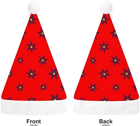 Colorado Bayrağı Kar Tanesi Komik Noel Şapka Noel Baba Şapka Kısa Peluş Beyaz Manşetleri ile Noel Tatil Parti Dekorasyon