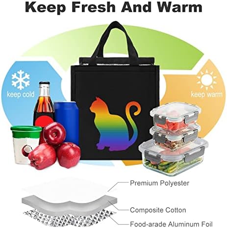 LGBT kedi gurur öğle yemeği kutusu buz soğutucu Tote çanta yalıtım çanta taşınabilir iş piknik için