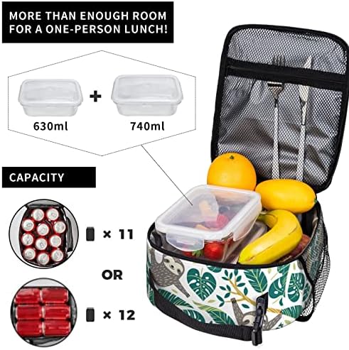 PrelerDIY Tembellik Yaprak yemek kabı Yalıtımlı Öğle Yemeği Çantaları için Kadın / Erkek / Kız / Erkek Ayrılabilir