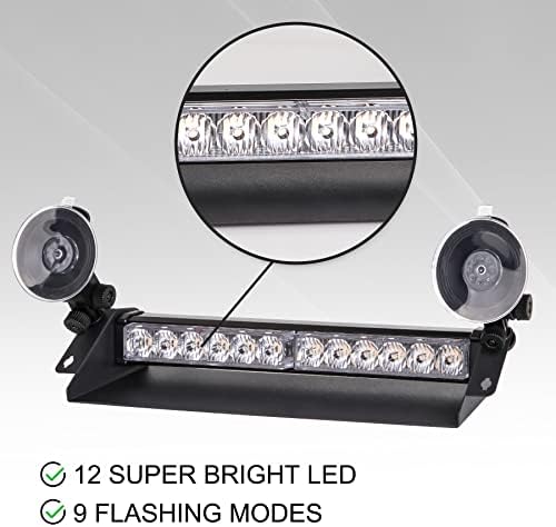 SMALLFATW acil Dash çakarlı lamba 12 LED uyarı tehlike yanıp sönen ışık Bar Visor iç cam trafik güvenliği ışıkları