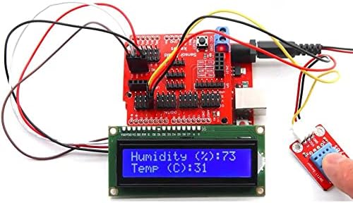 DIYmalls 1602 LCD Ekran Modülü + DHT11 Sensörü Sıcaklık Nem