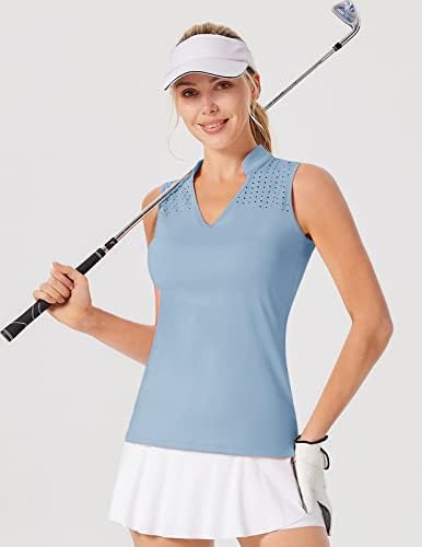 JACK SMİTH Bayan Golf Gömlek Kolsuz Kuru Fit Tenis Polo Egzersiz Tank Top
