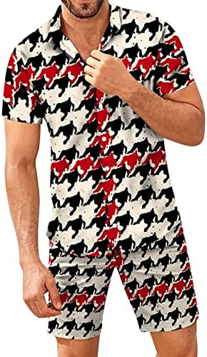 2 Parça Eşofman Kıyafetler Erkekler için Streç Vintage havai gömleği ve Kısa Setleri 3d Baskı Tatil Yaz Plaj Kıyafetleri