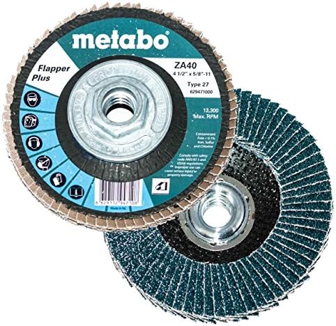Metabo 629476000 6 x 5/8 - 11 Sineklik Artı Aşındırıcılar Flap Diskler 80 Grit, 5'li paket