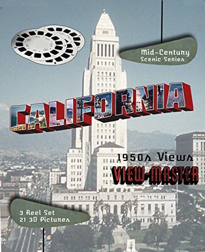CALİFORNİA 1950'ler 3D KLASİK ViewMaster-Scenic Serisi-3 Makaralı Hediyelik Eşya Seti