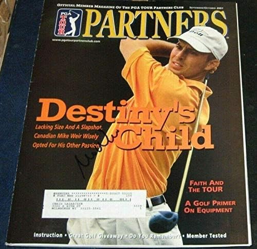 Mike Weir Masters Champion İMZALI Golf Dergisi COA PGA Partners-İmzalı Golf Dergileri