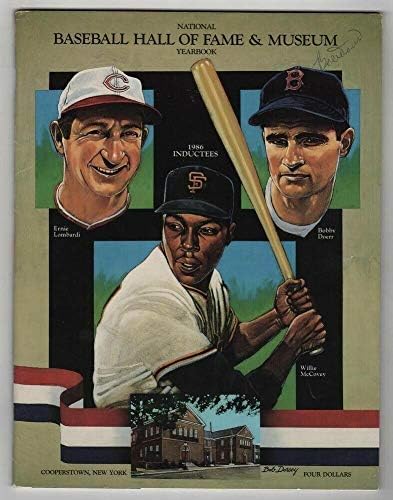 1986 Bobby Doerr İmzalı Ulusal Beyzbol HOF Yıllığı 49355b23-İmzalı MLB Dergileri