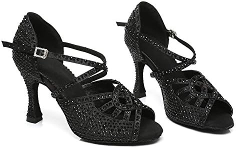 HROYL Kadın Rhinestones Balo Salonu Dans Ayakkabıları Latin Salsa Performans Düğün Parti Dans Ayakkabıları, ModelYC466