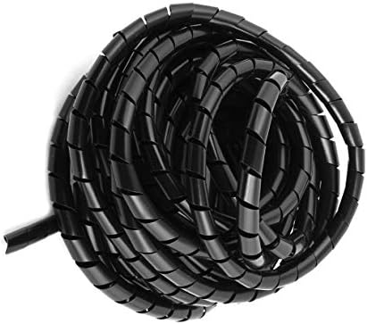 Aexit 6.5 M esnek kablolama ve bağlantı siyah PE polietilen Spiral kablo tel sarma ısı Shrink boru tüp 10mm