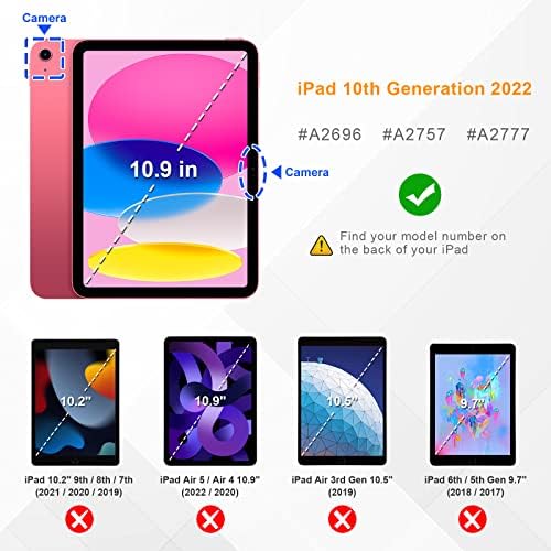 Fintie Döner Kılıf iPad 10th Nesil 10.9 inç Tablet (2022 Model) Kalem Tutucu ile - Otomatik Uyku/Uyandırma, Yıldızlı
