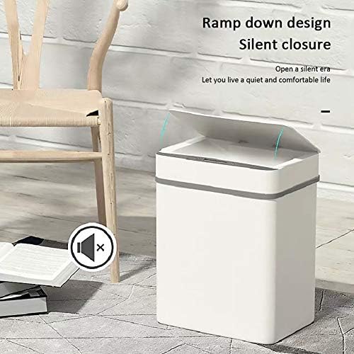 XWWDP 12L Akıllı çöp tenekesi Otomatik Indüksiyon Hareket sensörlü çöp kovası Ev Mutfak Banyo Atık çöp tenekesi Beyaz