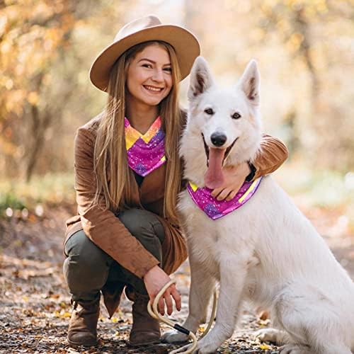 Ayarlanabilir Köpek Bandanalar 2 Parça, geometrik Grunge Yumuşak Fular için Pet Günlük Giyim, Saçmalamak Önlükler