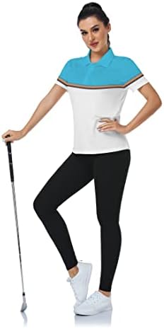 LLdress kadın Golf polo gömlekler Kısa Kollu, Golf Giyim Yakalı Hafif Atletik Baskı Tenis Rahat Yaz