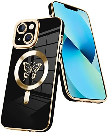 Fiyart Manyetik Kılıf iPhone 11 Pro MagSafe Kablosuz Şarj ile Uyumlu, sevimli Kelebek Telefon Tampon Kapak Kamera