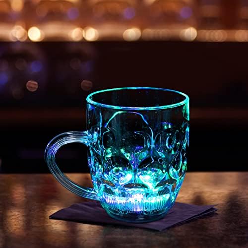 ABOOFAN Cam tabak seti led ışık up Fincan Yanıp Sönen Atış Sıvı Aktif Gözlük Su İndüksiyon Duyarlı içecek bardakları