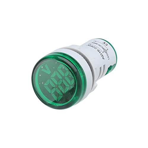 BCMCBV 2 Adet Mini Dijital Voltmetre 22mm Yuvarlak AC 12-500V voltmetre Metre Monitör Güç LED Göstergesi 30x30mm (Renk:
