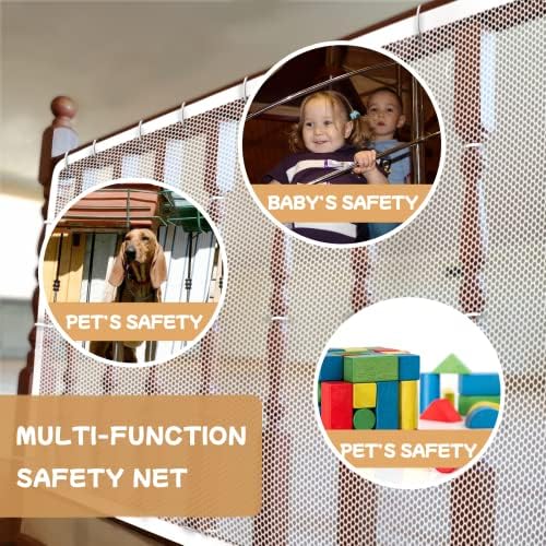 Gulissa Korkuluk Koruması-15ft×3ft (180x36 inç)-Çocuk Güvenlik Ağı Çocukların Güvenliğini Artırır. Güverte Ağları
