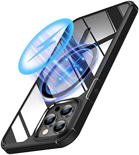 TENDLİN Manyetik Kılıf iPhone 14 Pro Max Kılıf ile Uyumlu [MagSafe ile Uyumlu] Crystal Clear Sert Arka Yumuşak Tampon