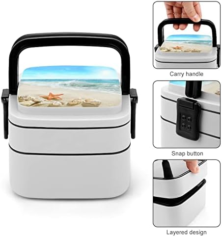 Sümer Plaj Çift Istiflenebilir Bento yemek kabı Kullanımlık yemek kutusu Gereçler Seti Yemek Çalışma Piknik Okul