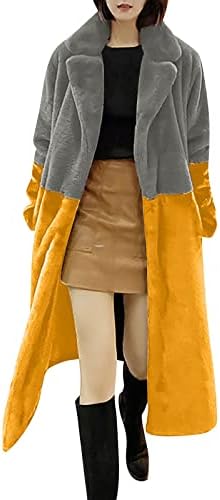 FOVİGUO Pelerin Palto, Kış Ceket Bayanlar Uzun Modern Loungewear Uzun Kollu Kabarık Hırka Yaka Fit Sıcak İpli