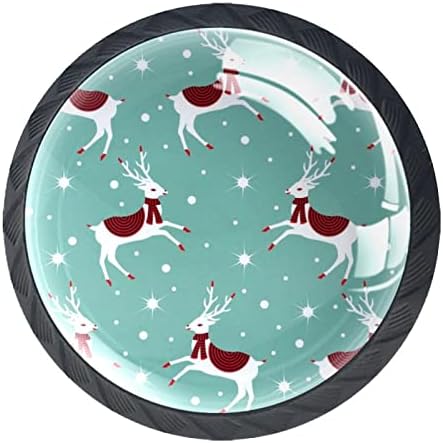 Çekmece Kolları Mutlu Noel Eşarp Geyik RV Ofis Ev Mutfak Dolap Dolapları Dresser Donanım Çekmeceli cam dolaplar Eğlenceli