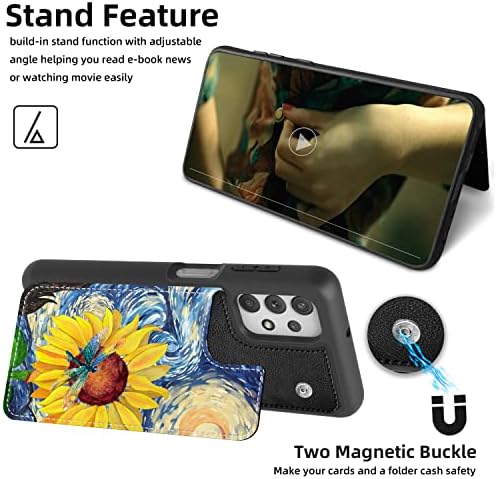 DEGDFSGR Samsung Galaxy A53 5G Cüzdan Kılıf Kart Tutucu ile, Flip Fold PU Deri Kickstand Kart Yuvaları Kapak Manyetik