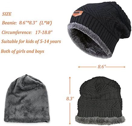 Kış Bere Şapka Erkek Kız (5-14 Yıl) hımbıl bere Rüzgar Geçirmez Sıcak Örgü Çocuklar Kafatası Kap