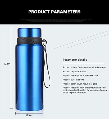 CXDTBH Büyük Kapasiteli 750 ML Paslanmaz Çelik Termos Açık Taşınabilir Mobil spor şişesi Vakum Yalıtım Pot (Renk: