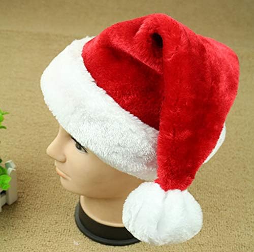 Kinteshun Çocuk Noel Noel Baba şapkası, Çocuk Lüks Kısa Peluş Noel Noel Baba Noel Kap Şapka (2 adet)