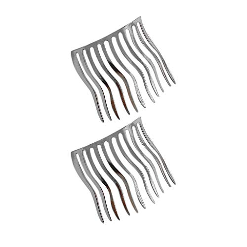 Ekleme Dikişsiz Tarak Patlama Metal Sevimli Tarak Saç Tokası Klip 2 ADET saç Tokası Aksesuarı (Gümüş, Bir Boyut)