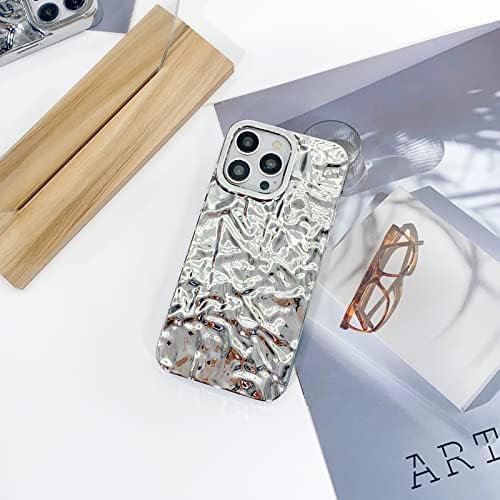 NITITOP Uyumlu iPhone 14 Pro Max Kılıf Kadınlar Kızlar için Sevimli Glitter Kılıf Moda Bling Gümüş Yumuşak Silikon